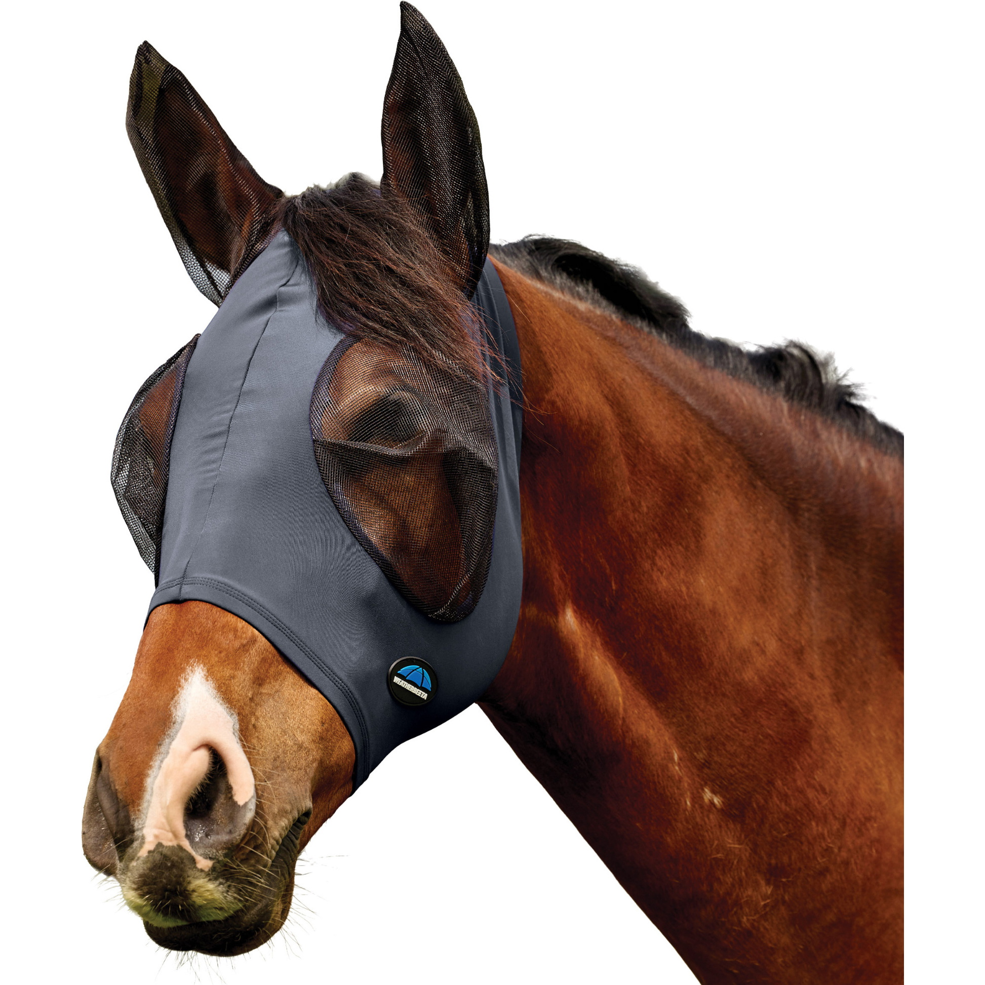 2026 WeatherBeeta Comfitec Deluxe Stretch Fly Mask With Ears 1029984014 - Charcoal / Black